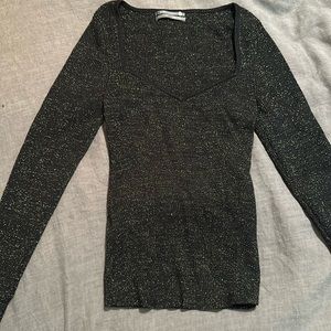 Anthropologie black sparkly sweater